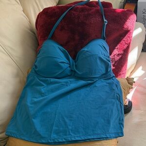 Catalina Teal Blue Tankini Swim Top